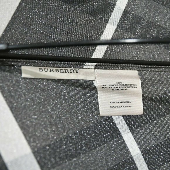Burberry Shimmer Check 38" Umbrella Leather Handle - Picture 6 of 8
